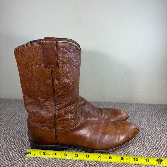 Justin Classic Roper Style 3163 Brown Marbled Leather Cowboy Boots Men\'s Sz 9D main image 6